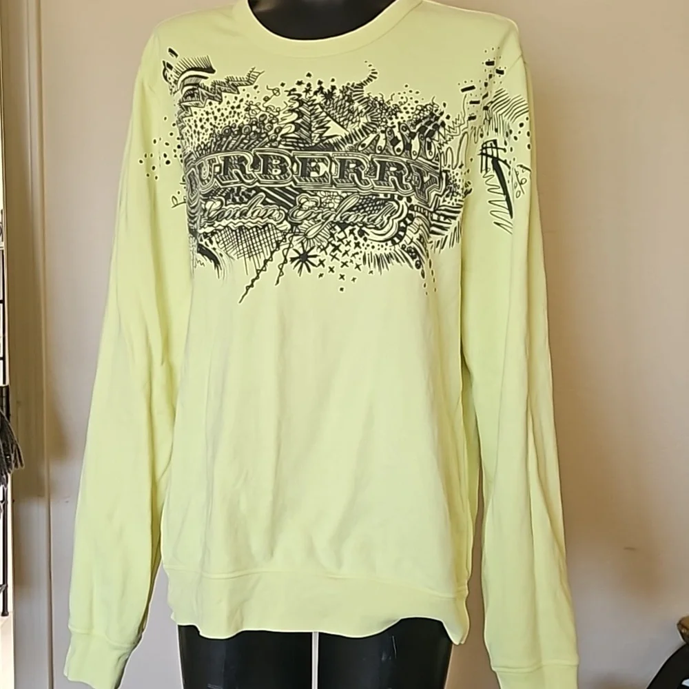 Burberry Neon Green Yellow Sweatshirt - Picture 1 of 3